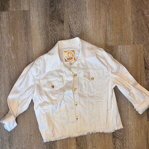 Michael Kors White Zip-Front Jacket | Classic Polished Layer